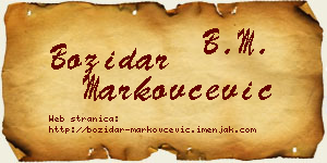 Božidar Markovčević vizit kartica